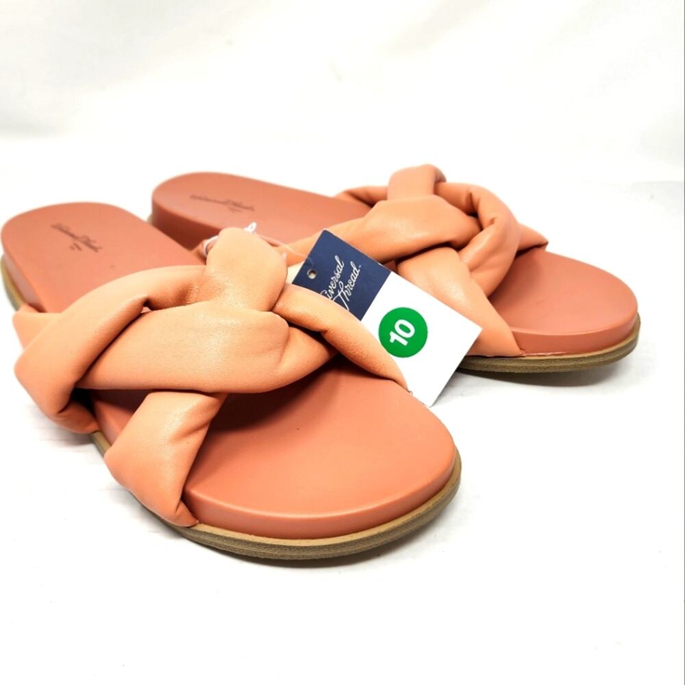 Uiversal Thread‎ New Slip on Sandals Contoured Footbed Coral Women's Size 10 NWT